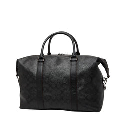 コーチ シグネチャー ボストンバッグ トラベルバッグ F23207 ブラック ボルドー PVC レザー メンズ COACH 【中古】