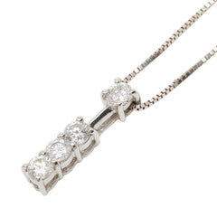 K18WG ホワイトゴールド ダイヤ0.4ct ペンダント ネックレス レディース 【中古】