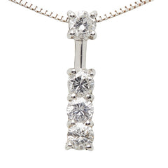 K18WG ホワイトゴールド ダイヤ0.4ct ペンダント ネックレス レディース 【中古】
