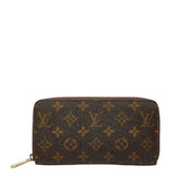 ルイ ヴィトン モノグラム ジッピーウォレット ラウンドファスナー 長財布 M60017 ブラウン PVC レディース LOUIS VUITTON 中古