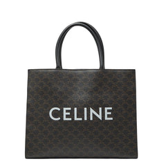 セリーヌ トリオンフ トートバッグ ブラック PVC レザー レディース CELINE 【中古】