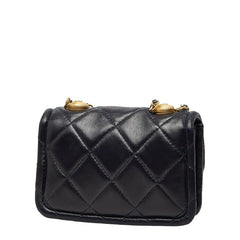 シャネル ココマーク マトラッセ ミニハンドバッグ ショルダーバッグ 2WAY ネイビー ラムスキン レディース CHANEL 【中古】