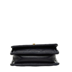 シャネル ココマーク マトラッセ ミニハンドバッグ ショルダーバッグ 2WAY ネイビー ラムスキン レディース CHANEL 【中古】