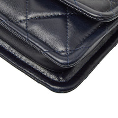 シャネル ココマーク マトラッセ ミニハンドバッグ ショルダーバッグ 2WAY ネイビー ラムスキン レディース CHANEL 【中古】
