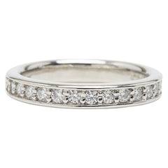 Pt900 プラチナ ダイヤ0.50ct ハーフエタニティ リング 指輪 レディース 13号 【中古】