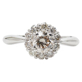 K18WG ホワイトゴールド ダイヤ0.50ct ダイヤ0.66ct フラワーモチーフ リング 指輪 レディース 12号 【中古】