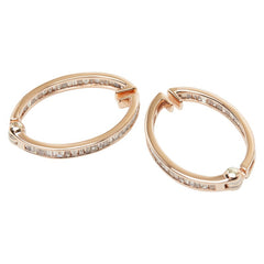K18PG ピンクゴールド ダイヤ1.08ct ジーエスティーヴィー イヤーカフ オーバルデザイン イヤリング レディース 【中古】