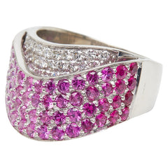 Pt900 プラチナ ルビー&サファイア2.18ct ダイヤ0.48ct リング 指輪 レディース 11.5号 【中古】