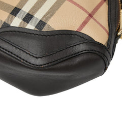 バーバリー ノバチェック シャドーホース ショルダーバッグ ベージュ ブラック PVC レザー レディース BURBERRY 【中古】