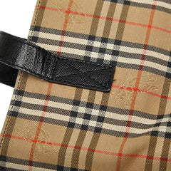 バーバリー ノバチェック シャドーホース トートバッグ ブラウン ブラック キャンバス レザー レディース BURBERRY 【中古】