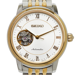 セイコー プレサージュ 腕時計 4R38-01A0 自動巻き ホワイト文字盤 ステンレススチール メッキ メンズ SEIKO 【中古】