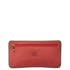 ロエベ アナグラム - ペンケース レッド ブラウン スウェード レザー レディース LOEWE 中古