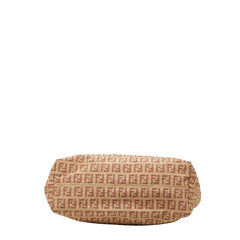 フェンディ ズッキーノ トートバッグ ハンドバッグ 8BH074 ブラウン キャンバス レザー レディース FENDI 【中古】