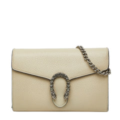 グッチ ディオニュソス チェーンウォレット ショルダーバッグ 401231 アイボリー レザー レディース GUCCI 【中古】