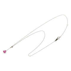 Pt850 プラチナ ルビー ダイヤ0.06ct ペンダント ネックレス レディース 【中古】
