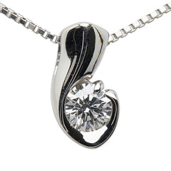 Pt850 プラチナ ダイヤ0.33ct ペンダント ネックレス レディース 【中古】