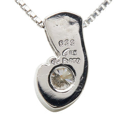 Pt850 プラチナ ダイヤ0.33ct ペンダント ネックレス レディース 【中古】