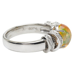 Pt900 プラチナ ウオーターオパール1.68ct ダイヤ0.32ct リング 指輪 レディース 13号 【中古】