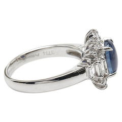 Pt900 プラチナ スターサファイア3.774ct ダイヤ0.78ct リング 指輪 レディース 15号 【中古】