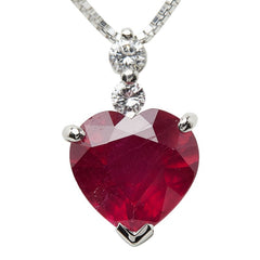 Pt900 プラチナ Pt850 プラチナ ルビー3.33ct ダイヤ0.12ct ペンダント ネックレス レディース 【中古】