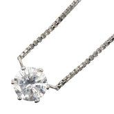 Pt850 プラチナ Pt プラチナ ダイヤ0.50ct プチネックレス ネックレス レディース 【中古】