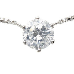 Pt850 プラチナ Pt プラチナ ダイヤ0.50ct プチネックレス ネックレス レディース 【中古】