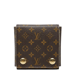 ルイ ヴィトン モノグラム ジュエリーケース アクセサリーケース ミニ アクセサリーポーチ ブラウン PVC レザー レディース LOUIS VUITTON 中古