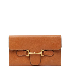 グッチ オールド ホースビット 札入れ 折り財布 030 662 0793 ブラウン レザー レディース GUCCI 【中古】