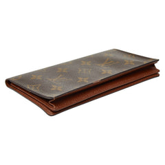 ルイ ヴィトン モノグラム ポルト カルト クレディ 札入れ 長財布 M60825 ブラウン PVC レディース LOUIS VUITTON 中古