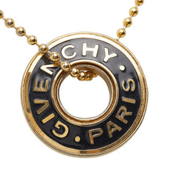 ジバンシー ロゴ ネックレス ボールチェーン ゴールド ブラック メッキ レディース Givenchy 【中古】