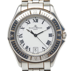 ボーム&メルシェ 腕時計 MV045042 クオーツ ホワイト文字盤 ステンレススチール メンズ Baume & Mercier 中古