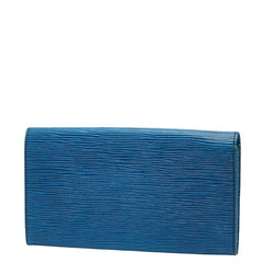 ルイ ヴィトン エピ ポシェット ポルト モネ クレディ 長財布 M63575 トレドブルー レザー レディース LOUIS VUITTON 【中古】