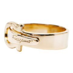 サルヴァトーレフェラガモ ガンチーニ ロゴ スカーフリング ゴールド メッキ レディース Salvatore Ferragamo 【中古】