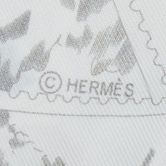 エルメス ツイリー フォーブルの切手愛好家 スカーフ ホワイト マルチカラー レディース HERMES 【中古】