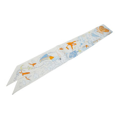 エルメス ツイリー SUR MON NUAGE 私の雲 スカーフ ホワイト マルチカラー レディース HERMES 【中古】