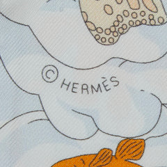 エルメス ツイリー SUR MON NUAGE 私の雲 スカーフ ホワイト マルチカラー レディース HERMES 【中古】