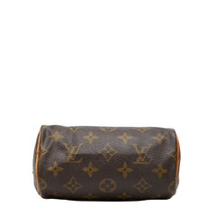 ルイ ヴィトン モノグラム ミニ スピーディ ミニハンドバッグ M41534 ブラウン PVC レザー レディース LOUIS VUITTON 【中古】