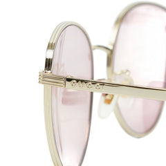 グッチ サングラス アジアンフィット GG0807SA ゴールド ブラック メタル レディース GUCCI 【中古】