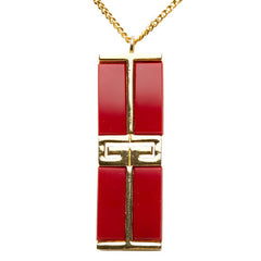 ジバンシー Gロゴ 1979 ネックレス ゴールド レッド メッキ レディース Givenchy 【中古】