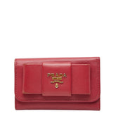 プラダ 6連 リボン キーケース 1M0222 ブラック サフィアーノレザー レディース PRADA 【中古】