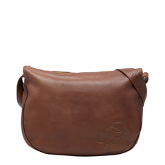 ロエベ アナグラム 斜め掛け ショルダーバッグ ブラウン レザー レディース LOEWE 【中古】
