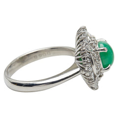 Pt900 プラチナ ヒスイ1.48ct ダイヤ0.66ct 翡翠 リング 指輪 レディース 16号 【中古】