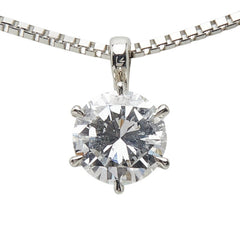 Pt900 プラチナ Pt850 プラチナ ダイヤ0.380ct プチネックレス ネックレス レディース 【中古】