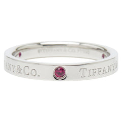 ティファニー フラットバンド 3Pルビー リング 指輪 Pt950 プラチナ レディース TIFFANY&Co. 【中古】