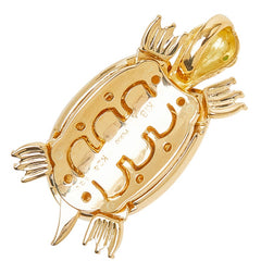 K24YG イエローゴールド Pt900 プラチナ K18YG/K18PG ダイヤ0.24ct エメラルド タートルモチーフ ペンダント ネックレス レディース 【中古】