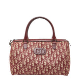 ディオール トロッター ミニボストンバッグ ハンドバッグ レッド キャンバス レザー レディース Dior 【中古】