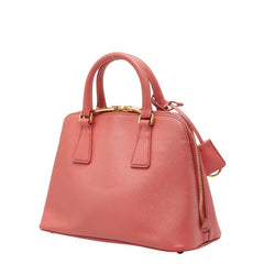 プラダ 三角ロゴプレート ハンドバッグ ショルダーバッグ 2WAY BL0838 ピンク サフィアーノレザー レディース PRADA 【中古】