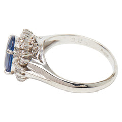Pt900 プラチナ サファイア3.25ct ダイヤ0.25ct リング 指輪 レディース 10号 【中古】