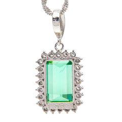 Pt900 プラチナ Pt850 プラチナ トルマリン2.87ct ダイヤ0.29ct ネックレス レディース 【中古】