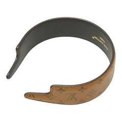 ルイ ヴィトン モノグラム リバース ヘッドバンドLV アウトライン カチューシャ ヘアアクセサリー M94569 ブラウン ブラック PVC レディース LOUIS VUITTON 【中古】